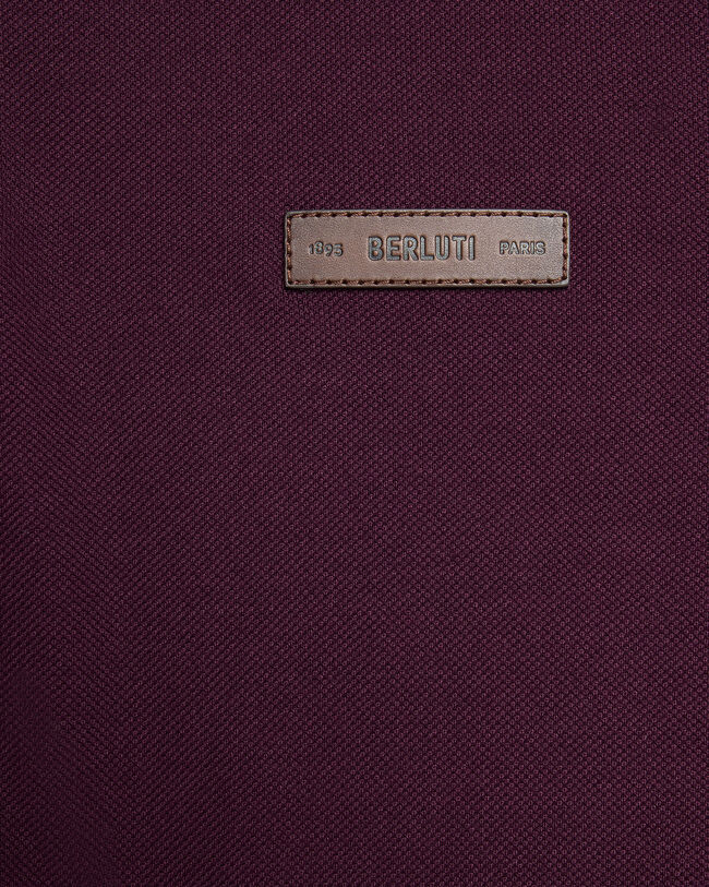 Polo with Leather Detail, Purple Grape, hi-res