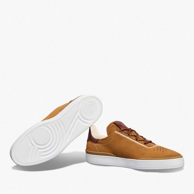 Playtime Suede Effect Scritto Fabric Sneaker, BROWN, hi-res 4