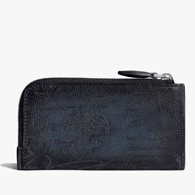 Koa Maxi Scritto Leather Long Zipped Card Holder, INDIGO DENIM, hi-res 2