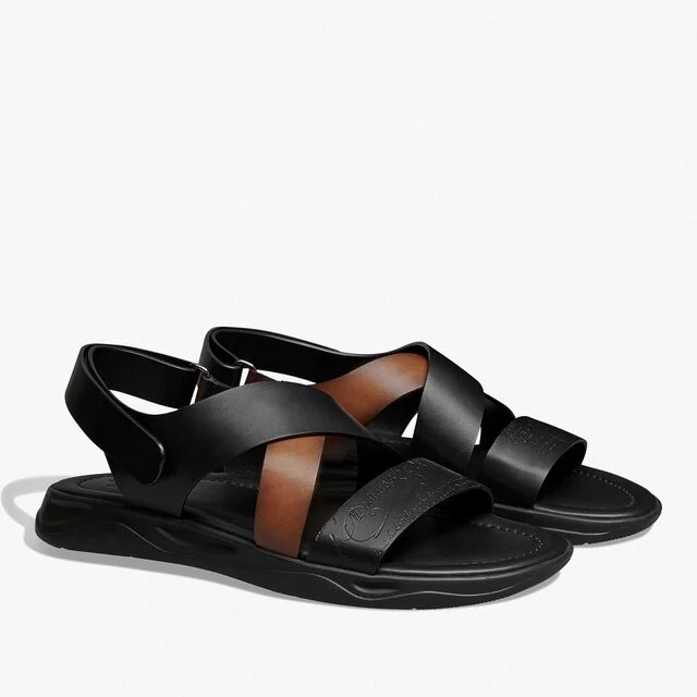 Sandal Shadow En Cuir, BLACK + CACAO INTENSO, hi-res 2