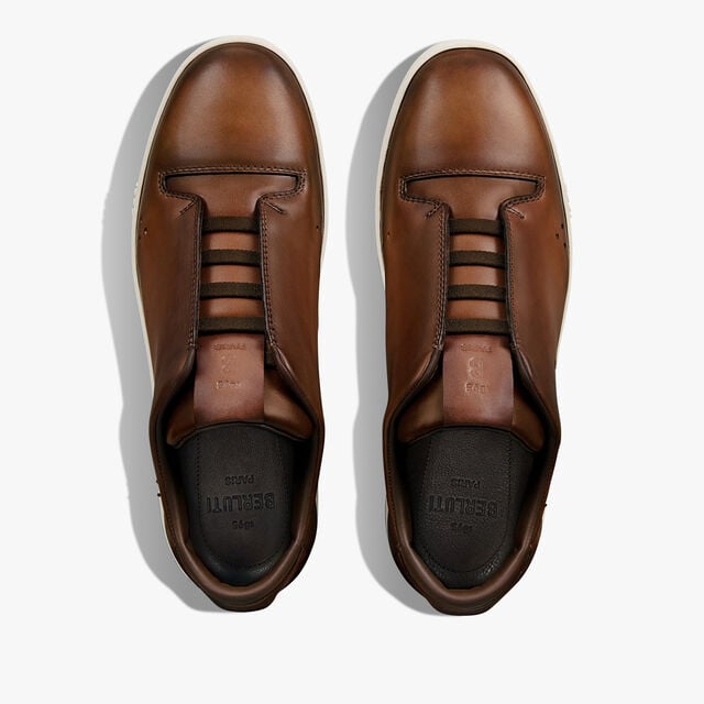 Playtime Scritto Venezia Calf Leather Sneaker Slip On, CACAO INTENSO, hi-res 3