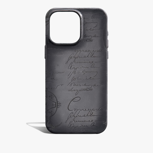 Scritto Leather iPhone 16 Pro Max Case, LIGHT ALUMINIO, hi-res 1