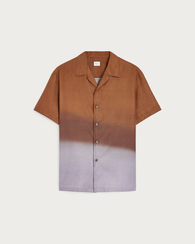 Patina Effect Short-Sleeves Shirt, Toffee Mist Patina, hi-res