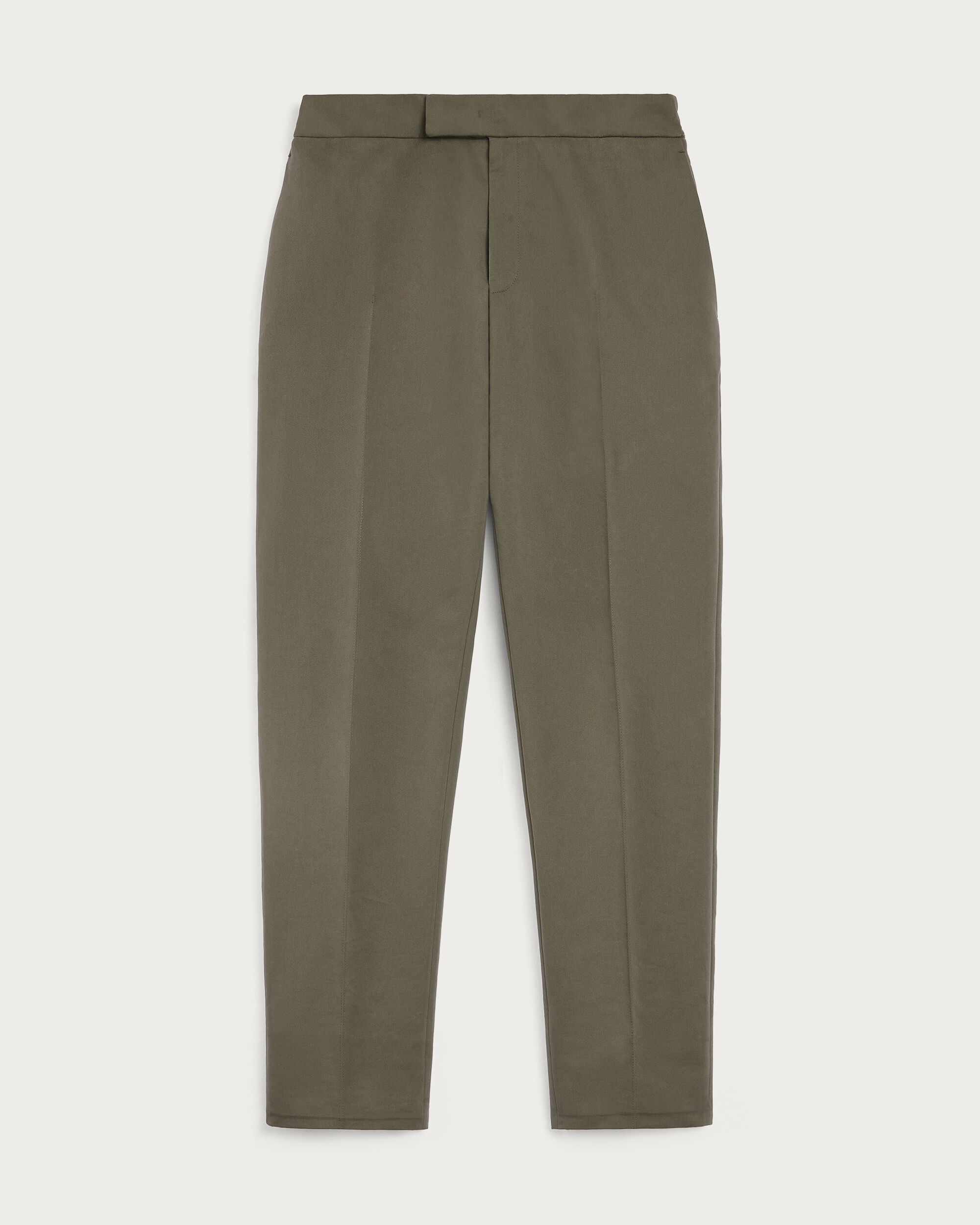 Alessio Trousers with Leather Zip-puller, Olive, hi-res