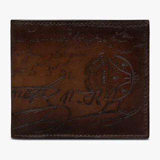 Makore Scritto Leather Compact Wallet Makore Scritto Leather Compact Wallet