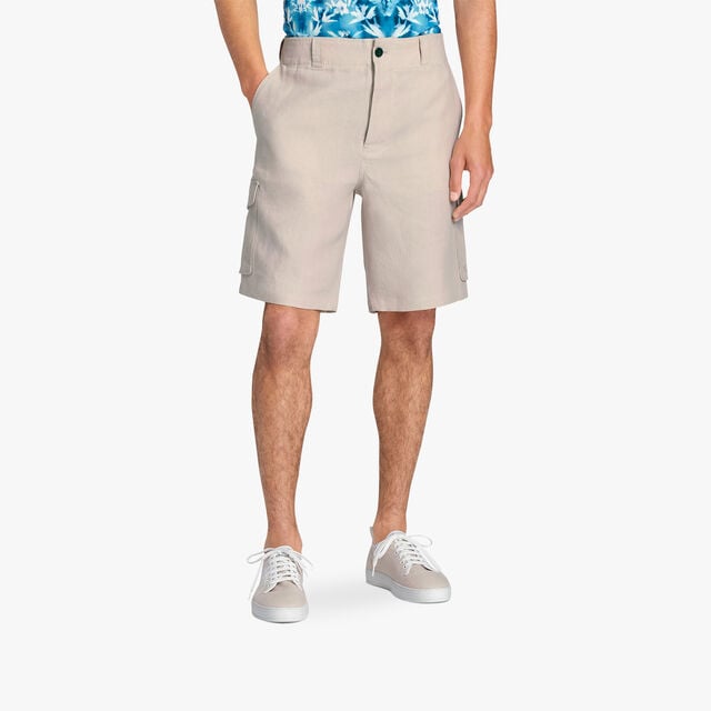 Linen Cargo Shorts, SAND LINEN, hi-res 2