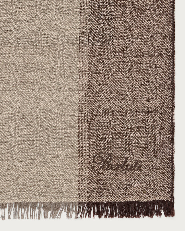 Herringbone Scarf, Amber Brown, hi-res