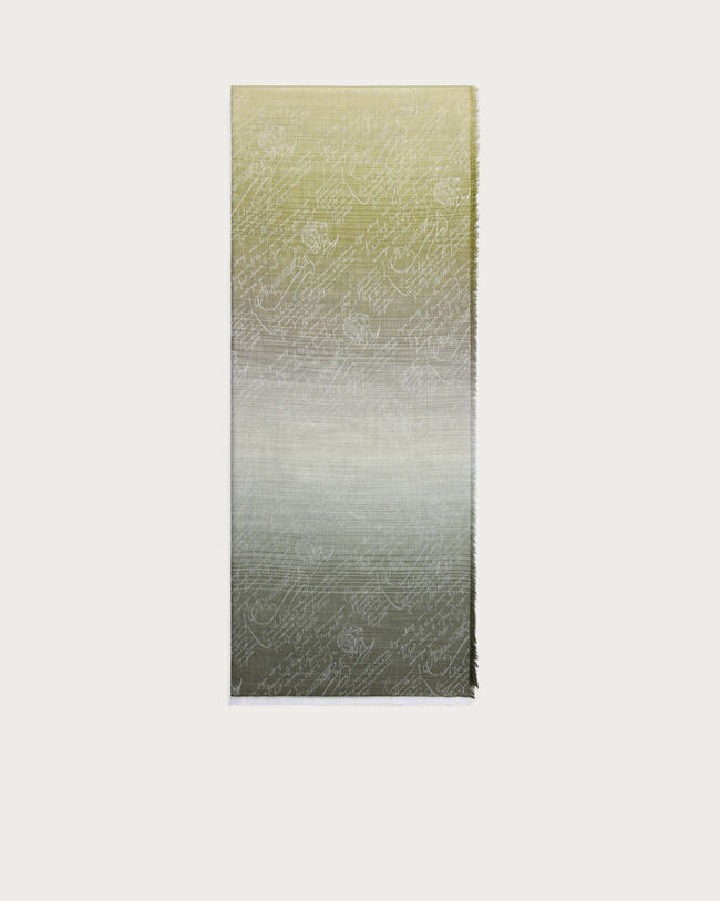 渐变Scritto图纹围巾, Olive, hi-res
