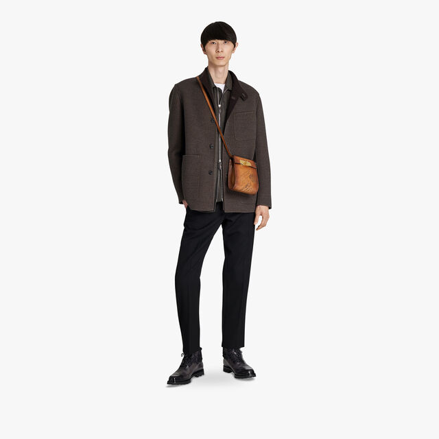 Double Face Wool Field Jacket, NUANCE OF BROWN, hi-res 4