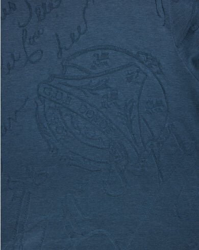 Diagonal Scritto Pattern Crewneck, Oceanic Wave, hi-res