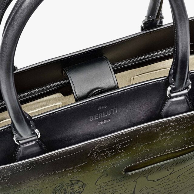 Toujours Mini Gradiant Scritto Leather Tote Bag, NERO GRIGIO + NERO CAVIAR, hi-res 6