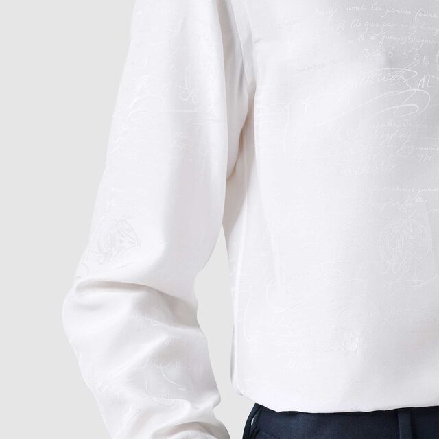 Chemise Andy En Coton Et Soie Scritto, BLANC OPTIQUE, hi-res 5