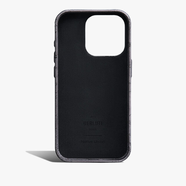 Scritto Leather iPhone 16 Pro Case, LIGHT ALUMINIO, hi-res 2