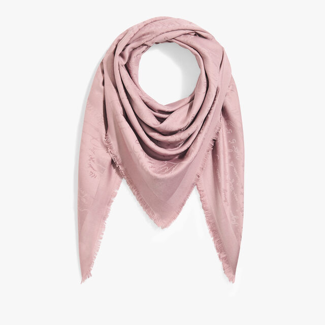 Wool & Silk Scritto Scarf, SMOCKY LILAC, hi-res 1