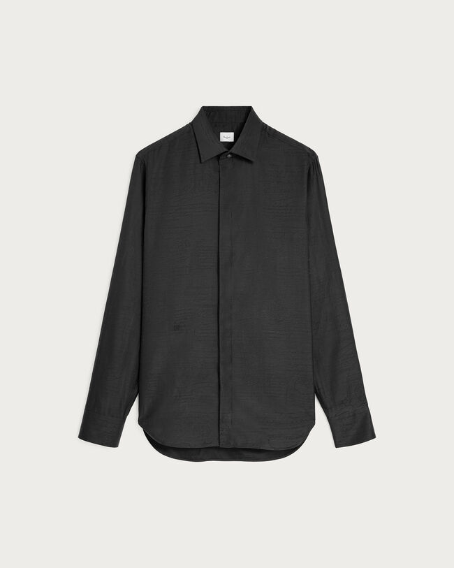 Chemise Andy Motif Scritto, Noir, hi-res