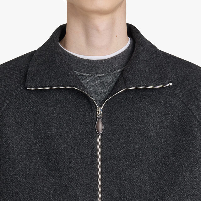 Double Face Cashmere Track Jacket, DARK CHARCOAL, hi-res 5