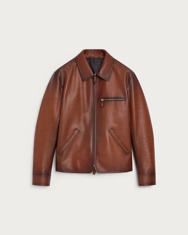 Leather Patina Un Jour Blouson, Cacao Intenso, hi-res