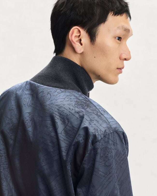 Reversible Blouson with Leather Detail, Purple Cloud, hi-res