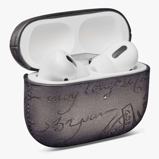 Scritto Leather AirPods Pro Case, LIGHT ALUMINIO, hi-res 3