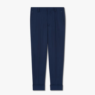 Wool Casual Trousers, MEDITERRANEAN BLUE, hi-res