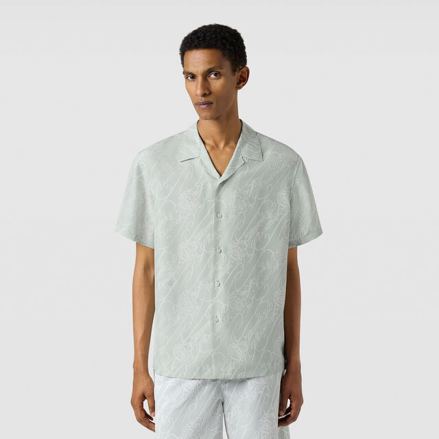 Marbeuf Scritto Short Sleeved Shirt, CELADON SCRITTO, hi-res 2