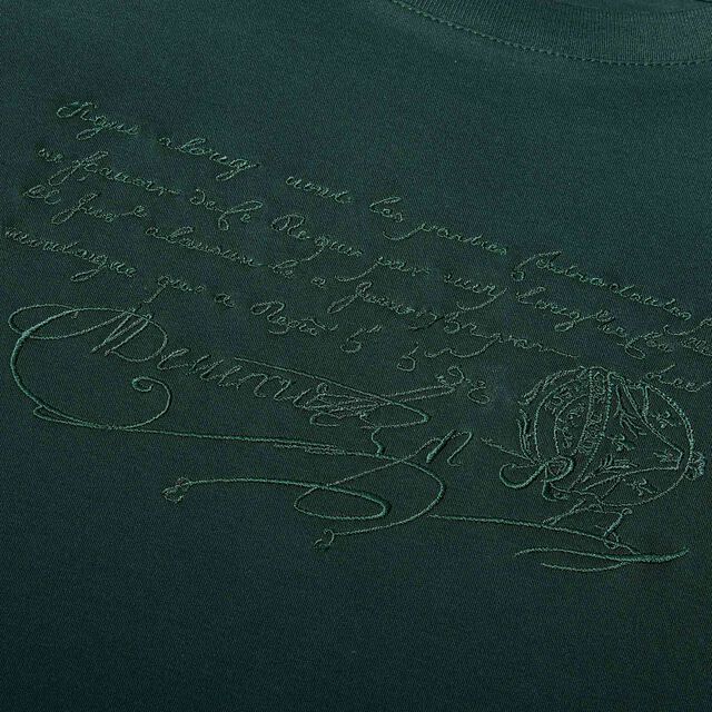 Embroidered Scritto T-Shirt, DEEP GREEN, hi-res 6