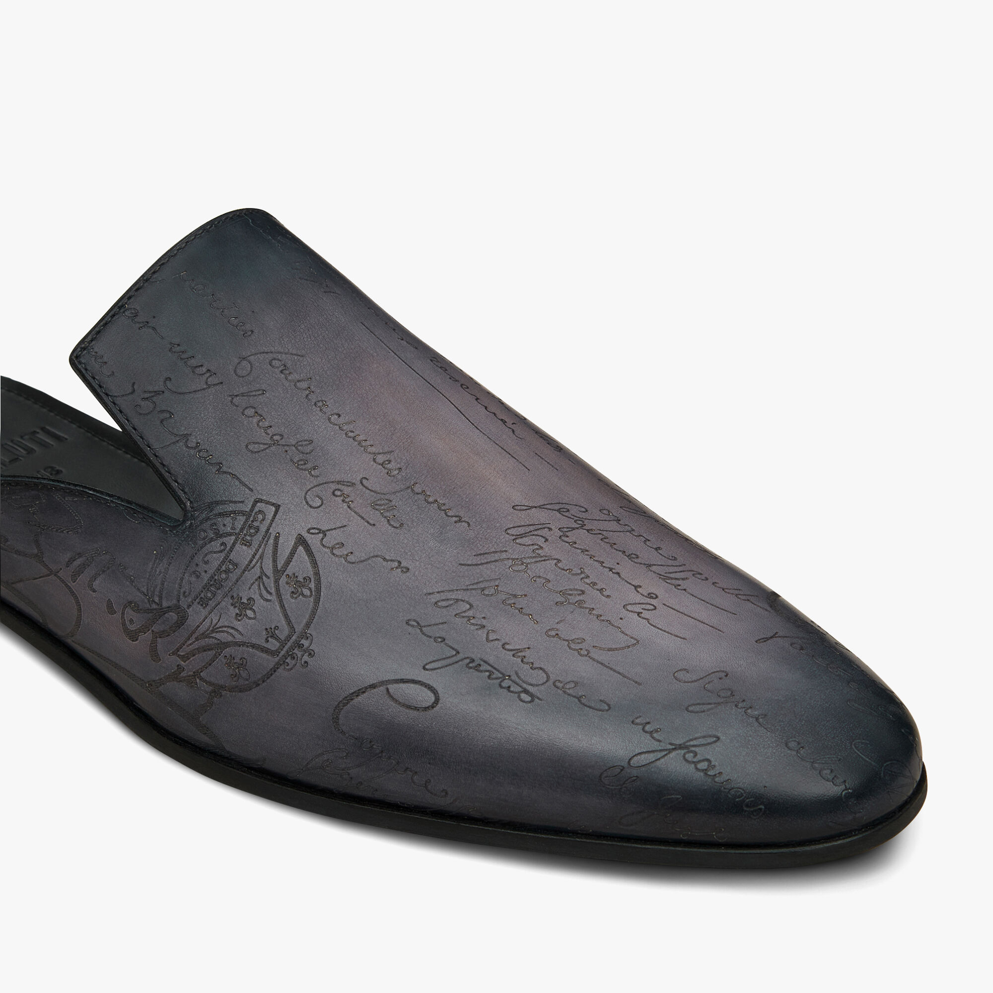 Cyrus Scritto Leather Slipper Berluti US