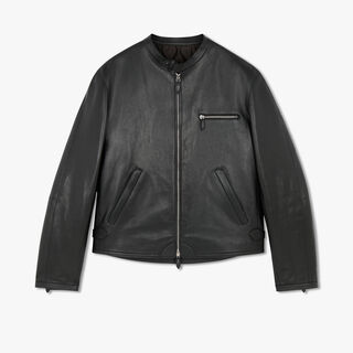 Grained Leather Biker, NOIR, hi-res