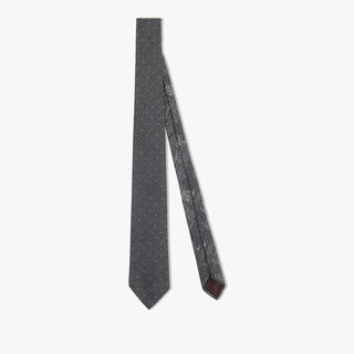 Cashmere & Silk Dots Tie, SLATE GREY, hi-res