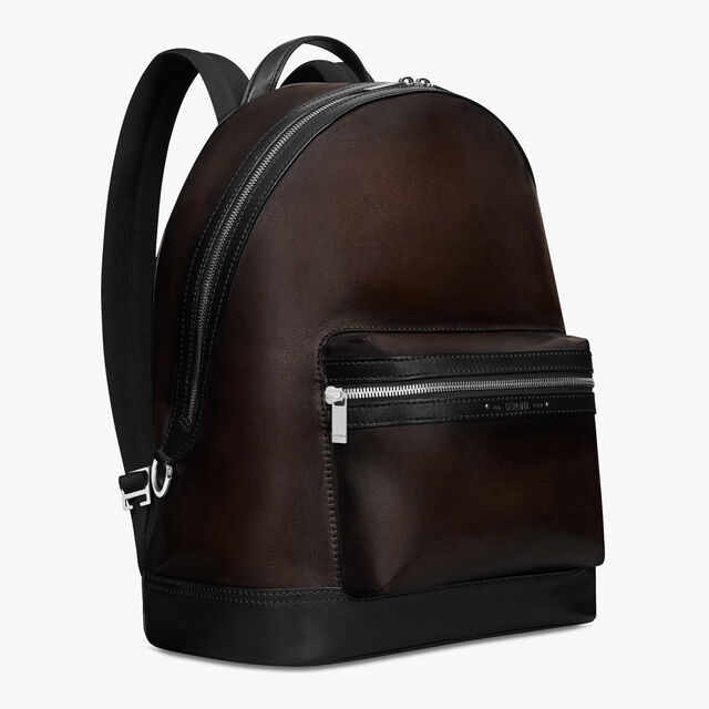 Explorer Medium Leather Backpack, ICE BLACK, hi-res