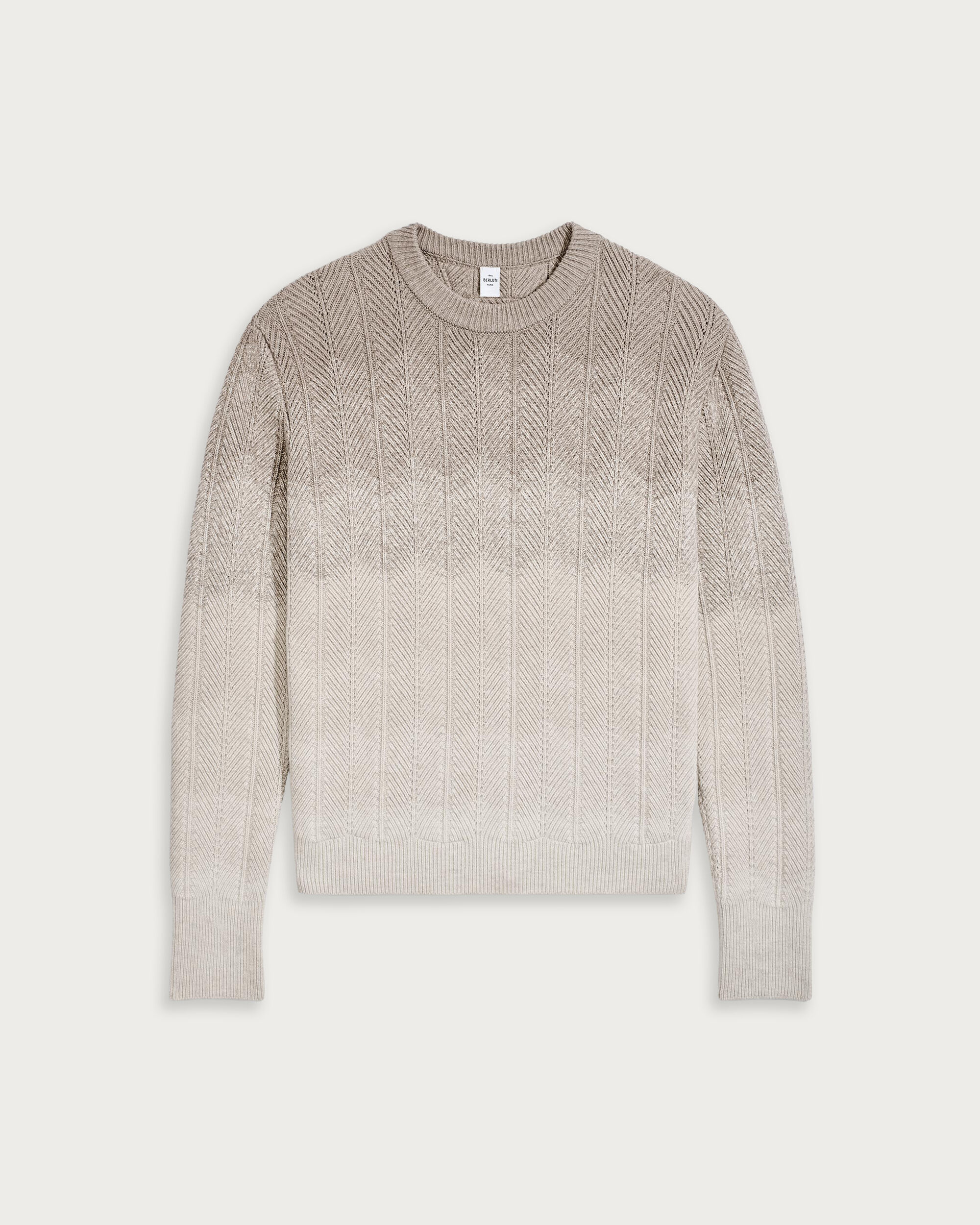 Gradient Cashmere Crewneck, Warm Beige, hi-res