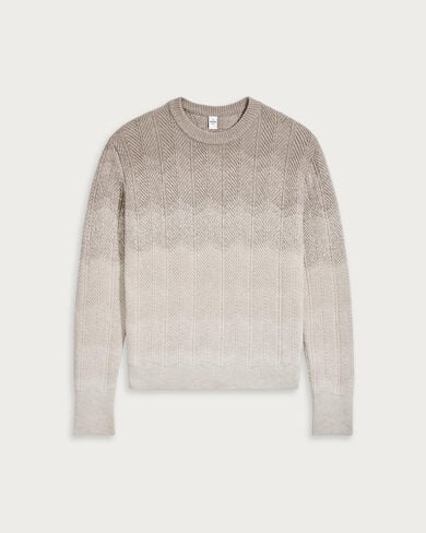 Gradient Cashmere Crewneck, Warm Beige, hi-res