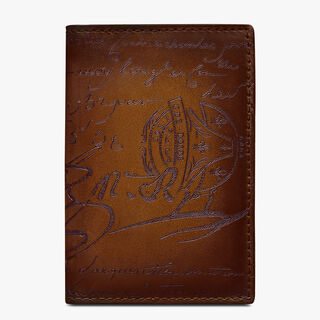 Jagua Scritto Leather Card Holder, CACAO INTENSO, hi-res