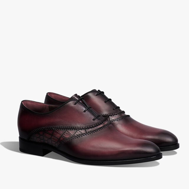 Rapiécé-Reprisé Leather And Alligator Oxford, SAINT EMILION, hi-res 2