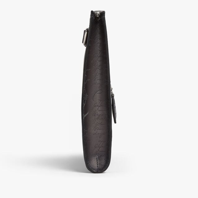 Nino Tgm Scritto Leather Clutch, NERO GRIGIO, hi-res 5