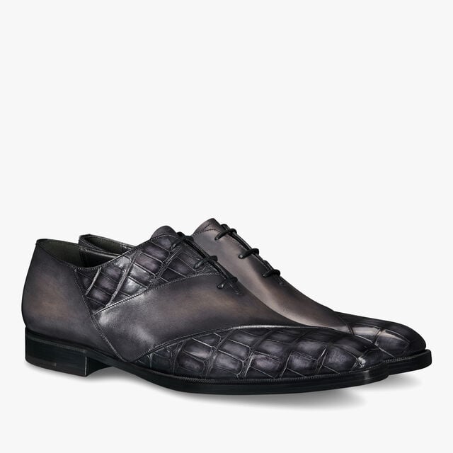 Patchwork Démesure Alligator Leather Oxford, NERO GRIGIO, hi-res 2