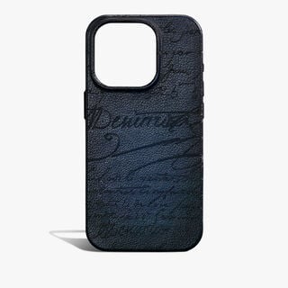 Scritto Leather iPhone 16 Pro Case, INDIGO DENIM, hi-res