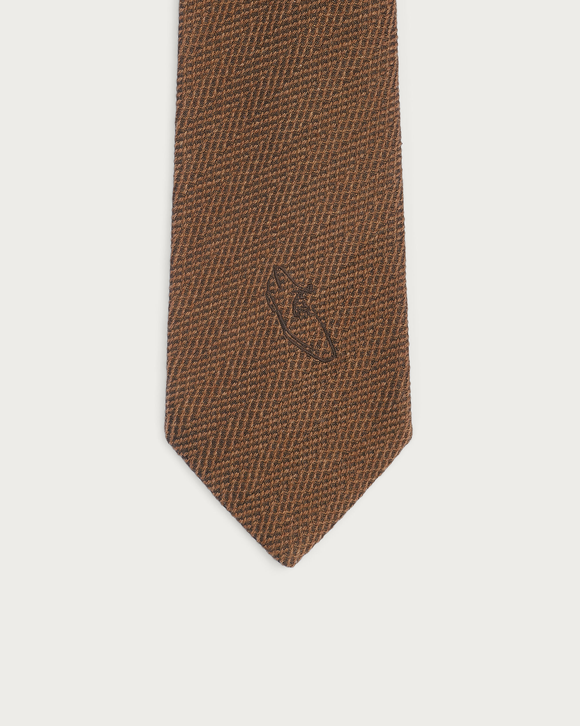 Tie with Alessandro Embroidery, Toffee Camel, hi-res