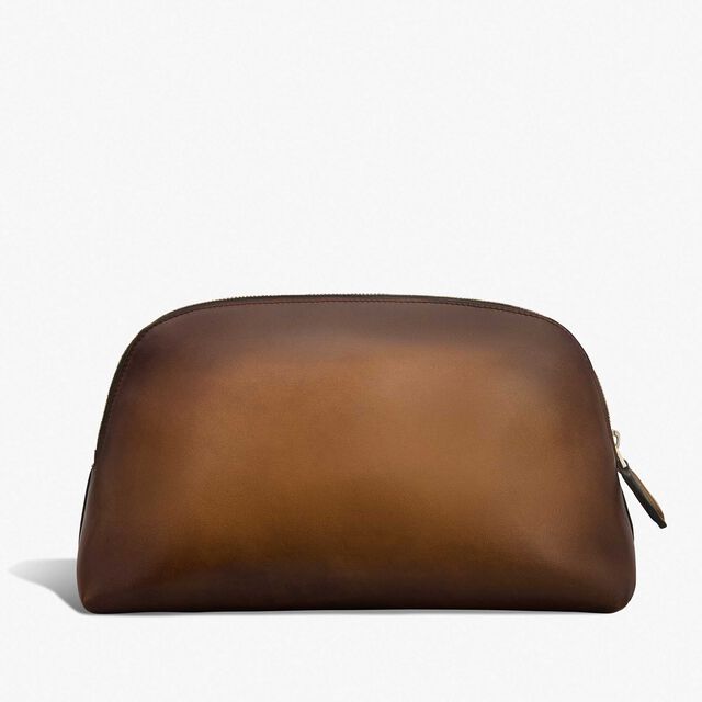 Toujours Soft Pouch Scritto Leather Pouch, CACAO INTENSO, hi-res 2