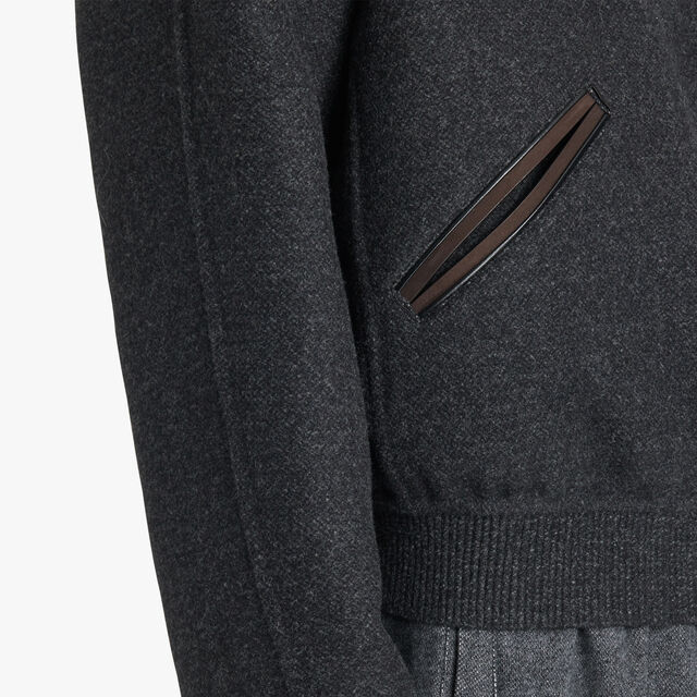 Double Face Cashmere Track Jacket, DARK CHARCOAL, hi-res 6
