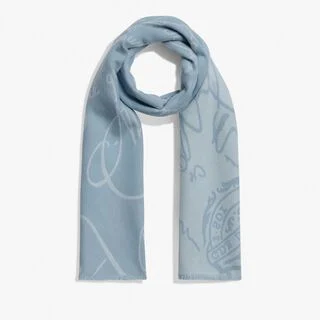 Wool Scritto Scarf, PALE BLUE, hi-res