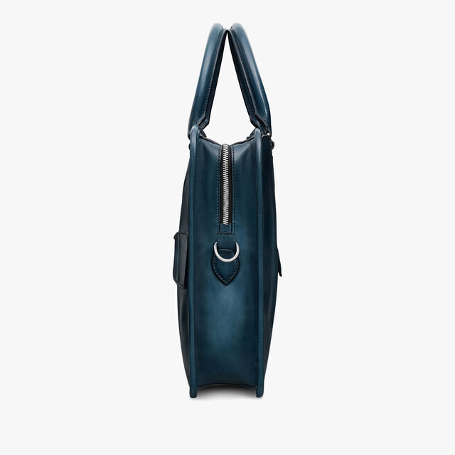 Un Jour Leather Scritto Briefcase, STEEL BLUE, hi-res 4