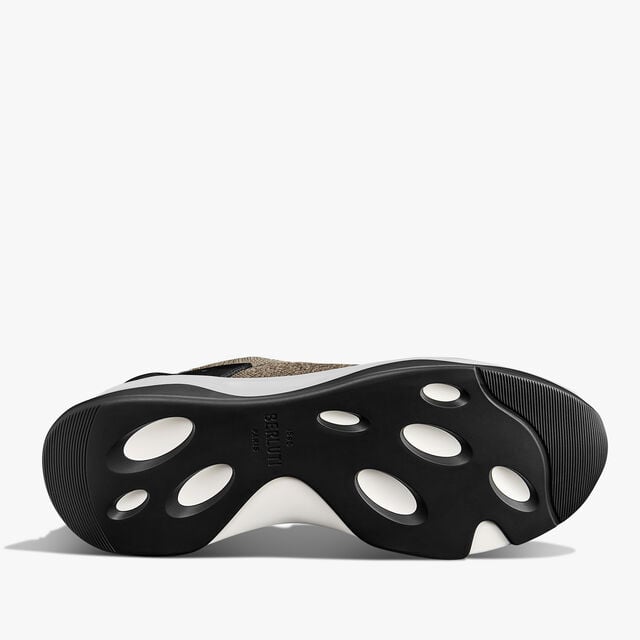 Sneaker Shadow En Maille Scritto Et Cuir De Veau, GRADIANT KAKI, hi-res 6