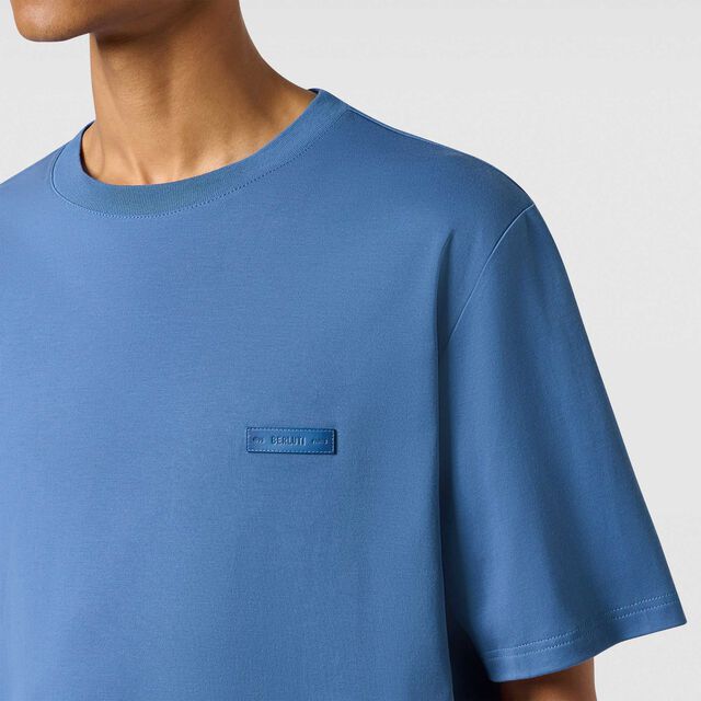 Leather Tab T-Shirt, HELVETIA BLUE, hi-res 3