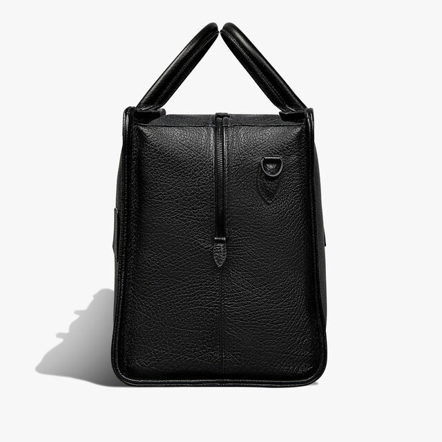 Overnight Leather Travel bag, DEEP BLACK, hi-res 3
