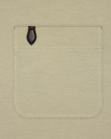 Pocket T-shirt with Leather Detail, Salvia, hi-res
