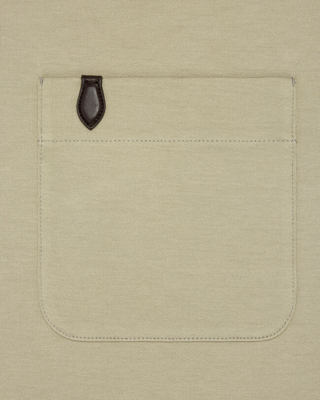 T-Shirt &agrave; Poche avec D&eacute;tail en Cuir, Salvia, hi-res