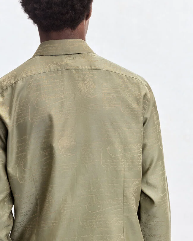 Andy Scritto Pattern Shirt, Salvia, hi-res