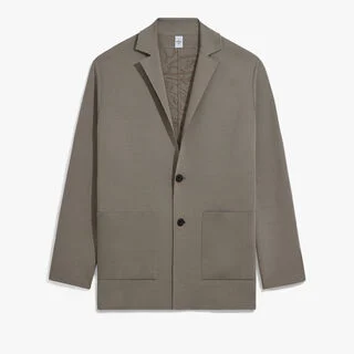 Double Face Scritto Knitted Jacket, PEBBLES GREY, hi-res