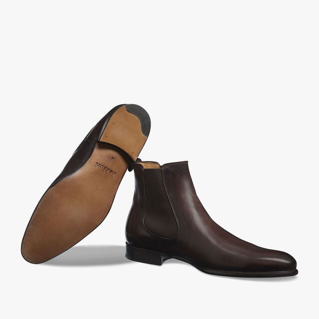 Cursive Galet Scritto Leather Boot, EBANO, hi-res 4
